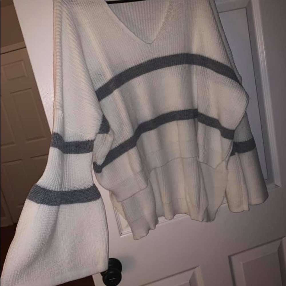 Grey and white sweater